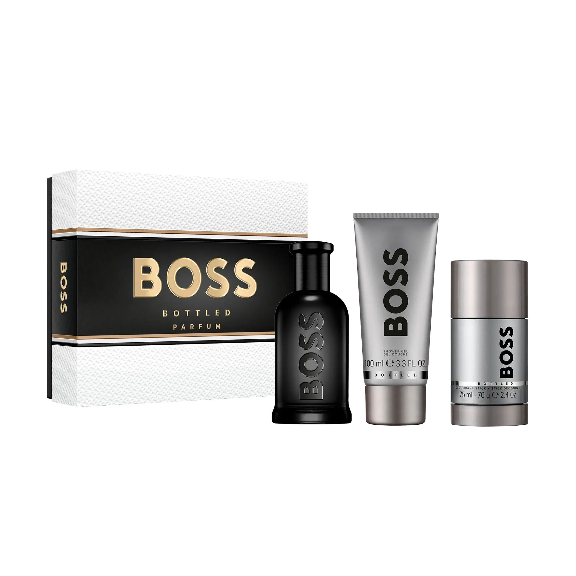 Парфумований набір чоловічий Hugo Boss Boss Bottled Parfum (парфуми, 100 мл + гель для душу, 100 мл + дезодорант-стік, 75 мл)